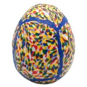 Vintage Confetti Egg Shape Candle Retro Artistic Unused Yellow